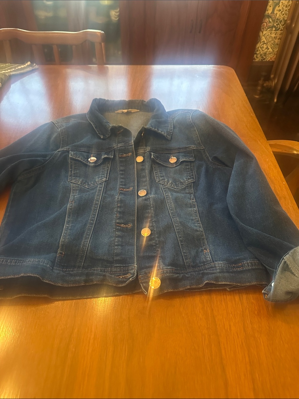Ci Sono Dark Blue Stretch Denim Jean Jacket